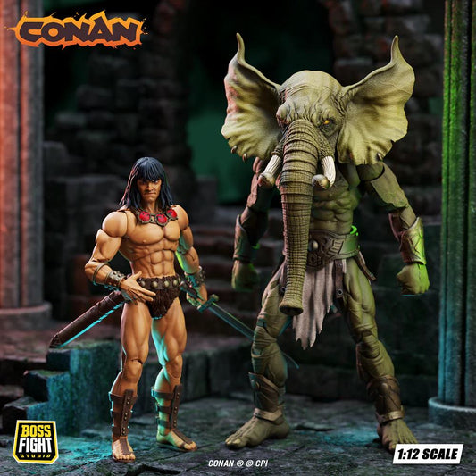 BOSS FIGHT STUDIO CONAN TOWER ELEPHANT DELUXE 2-PACK SET ACTION FIGURE 17 cm