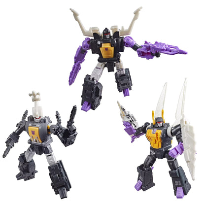 TRANSFORMERS THE MOVIE MTMTE INSECTICONS BOMBSHELL SHRAPNEL AND KICKBACK ACTION FIGURES