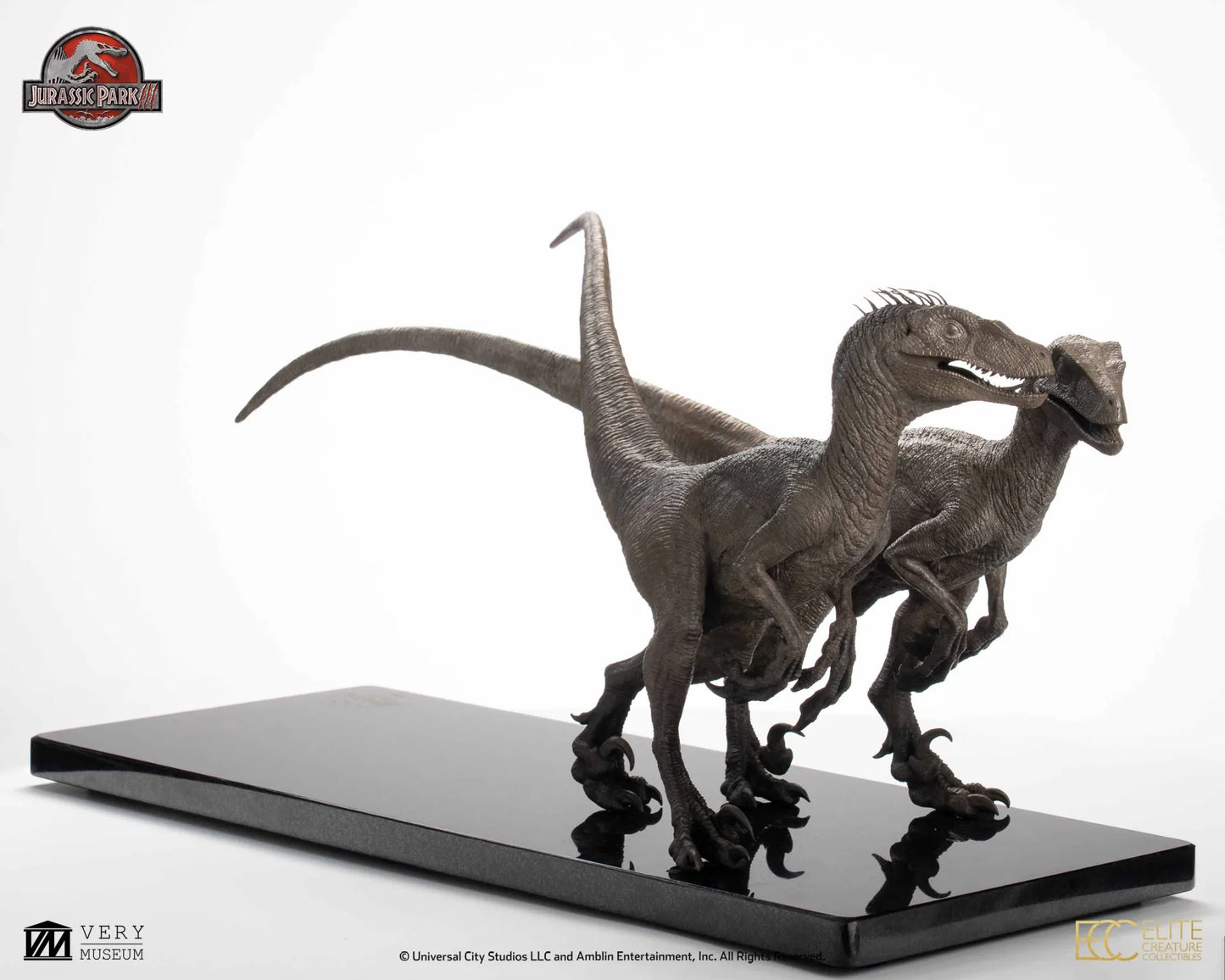 JURASSIC PARK 3 PAIR OF VELOCIRAPTORS 1/8 SCALE BRONZE