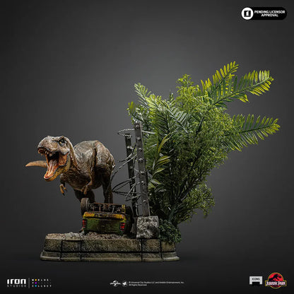 JURASSIC PARK ICONS T-REX BREAKOUT SET A STATUE