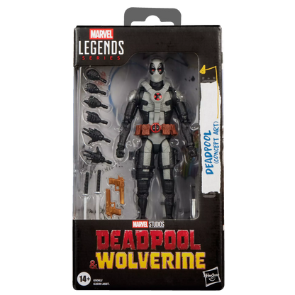 MARVEL LEGENDS DEADPOOL AND WOLVERINE DEADPOOL BLACK AND WHITE ACTION FIGURE