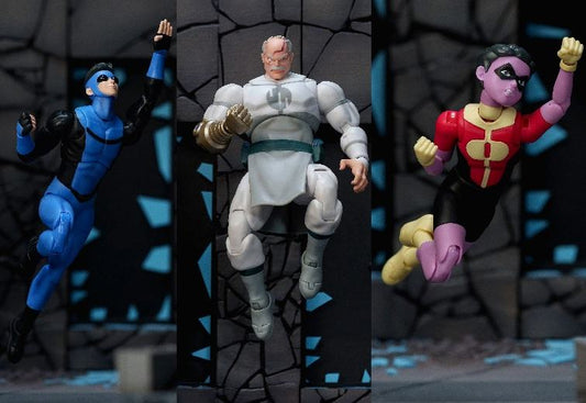 INVINCIBLE INVINCIBLE WITH KID OMNI MAN & CONQUEST LIMITED ACTION FIGURE SET(3)