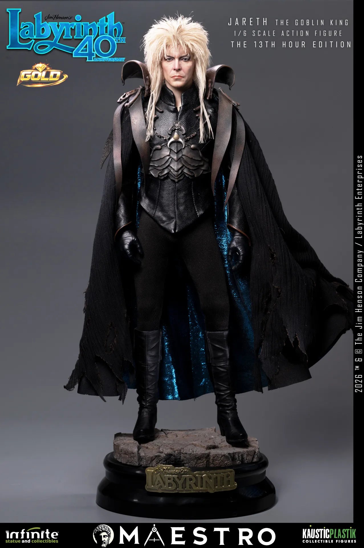 LABYRINTH JARETH THE GOBLIN KING 1/6 ACTION FIGURE THE 13TH HOUR EDITION GOLD