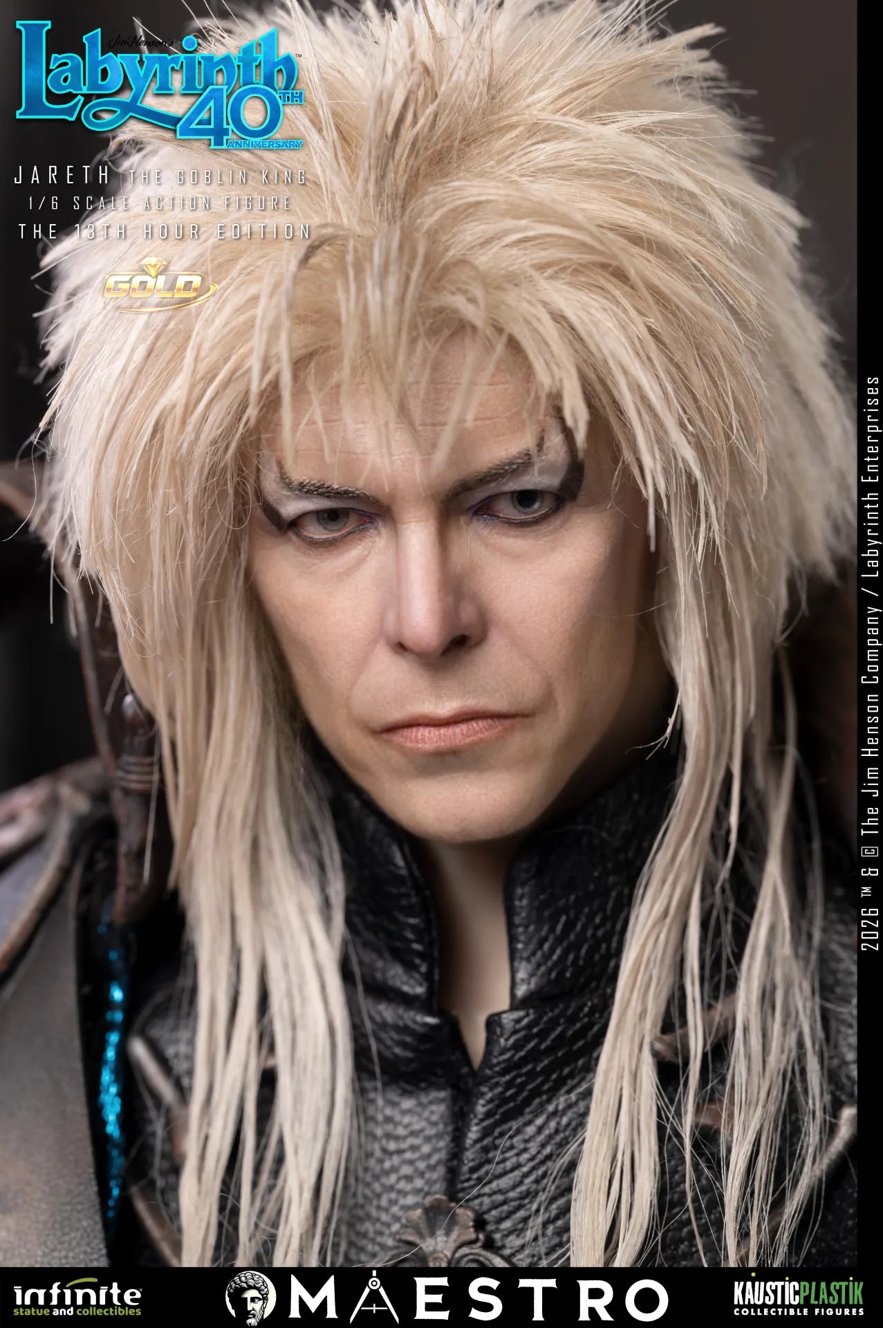 LABYRINTH JARETH THE GOBLIN KING 1/6 ACTION FIGURE THE 13TH HOUR EDITION GOLD