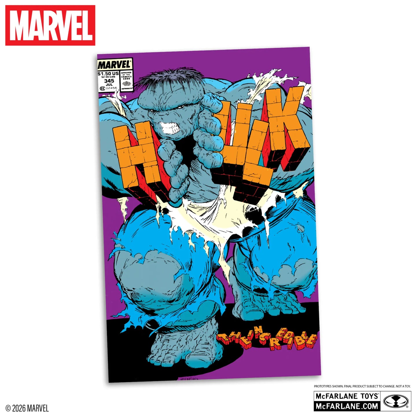 MCFARLANE TOYS 25 HULK - MARVEL COLLECTION 1:6 INCREDIBLE #345 GREEN HULK VARIANT STATUA 27 cm