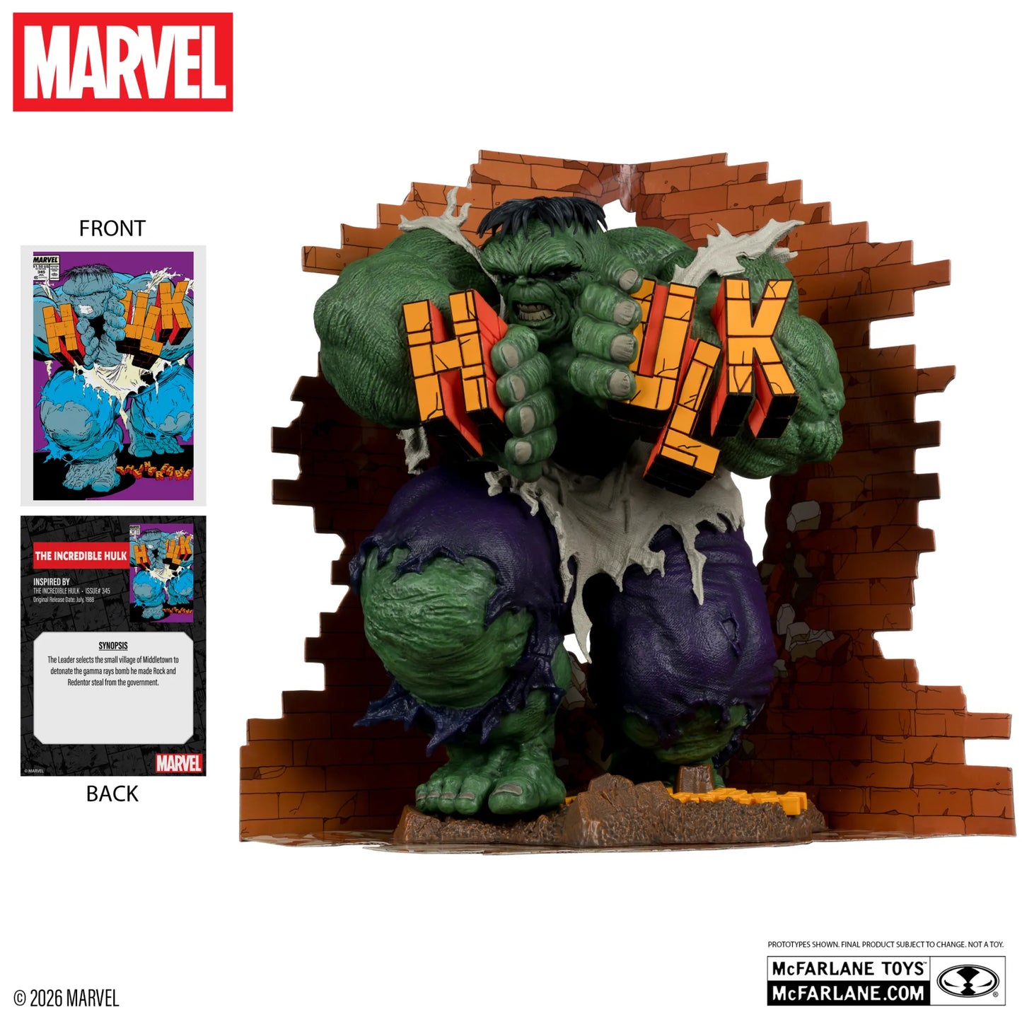 MCFARLANE TOYS 25 HULK - MARVEL COLLECTION 1:6 INCREDIBLE #345 GREEN HULK VARIANT STATUA 27 cm