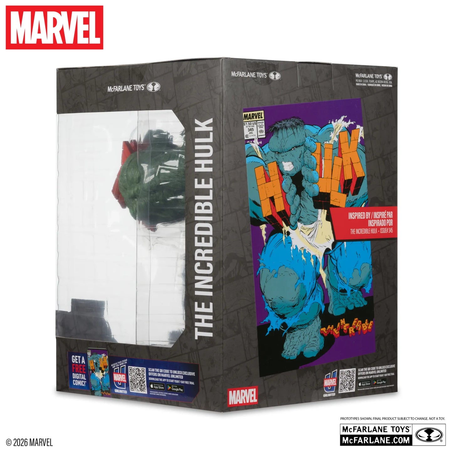 MCFARLANE TOYS 25 HULK - MARVEL COLLECTION 1:6 INCREDIBLE #345 GREEN HULK VARIANT STATUA 27 cm