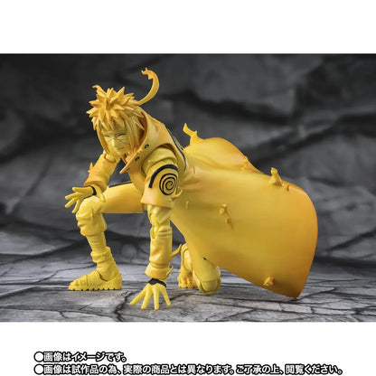 BANDAI MINATO - NARUTO S.H.FIGUARTS NAMIKAZE KURAMA LINK BOND LIGHT ACTION FIGURE 15 cm