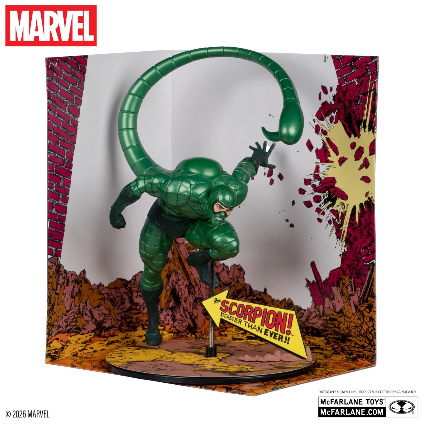 MCFARLANE TOYS 25 SPIDER-MAN - MARVEL COLLECTION 1:10 WV7 SCORPION (AMAZING #318) METALLIC FIGURA 20 cm