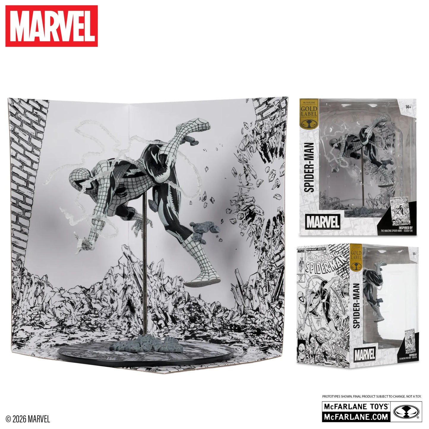 MCFARLANE TOYS 25 SPIDER-MAN - MARVEL COLLECTION 1:10 WV7 (AMAZING SPIDER-MAN #318 )LINE ART FIGURA 20 cm