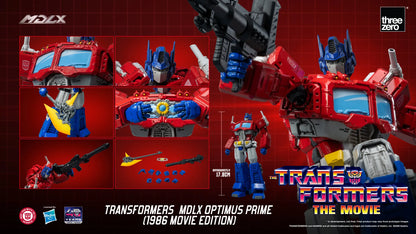 THREEA TOYS/THREEZERO OPTIMUS & PRIME - TRANSFORMERS MDLX 1986 MOVIE EDITION ACTION FIGURE 18 cm