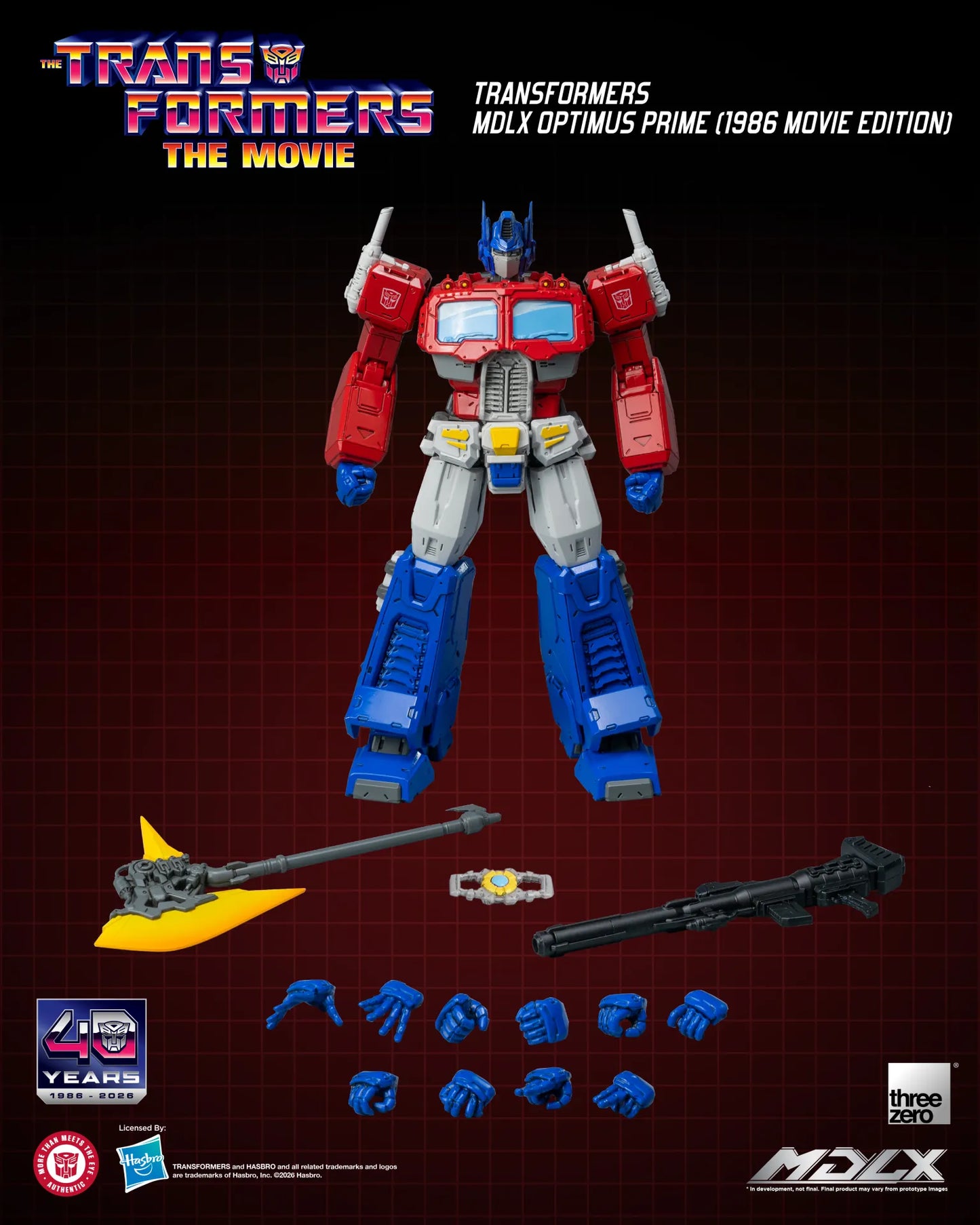 THREEA TOYS/THREEZERO OPTIMUS & PRIME - TRANSFORMERS MDLX 1986 MOVIE EDITION ACTION FIGURE 18 cm