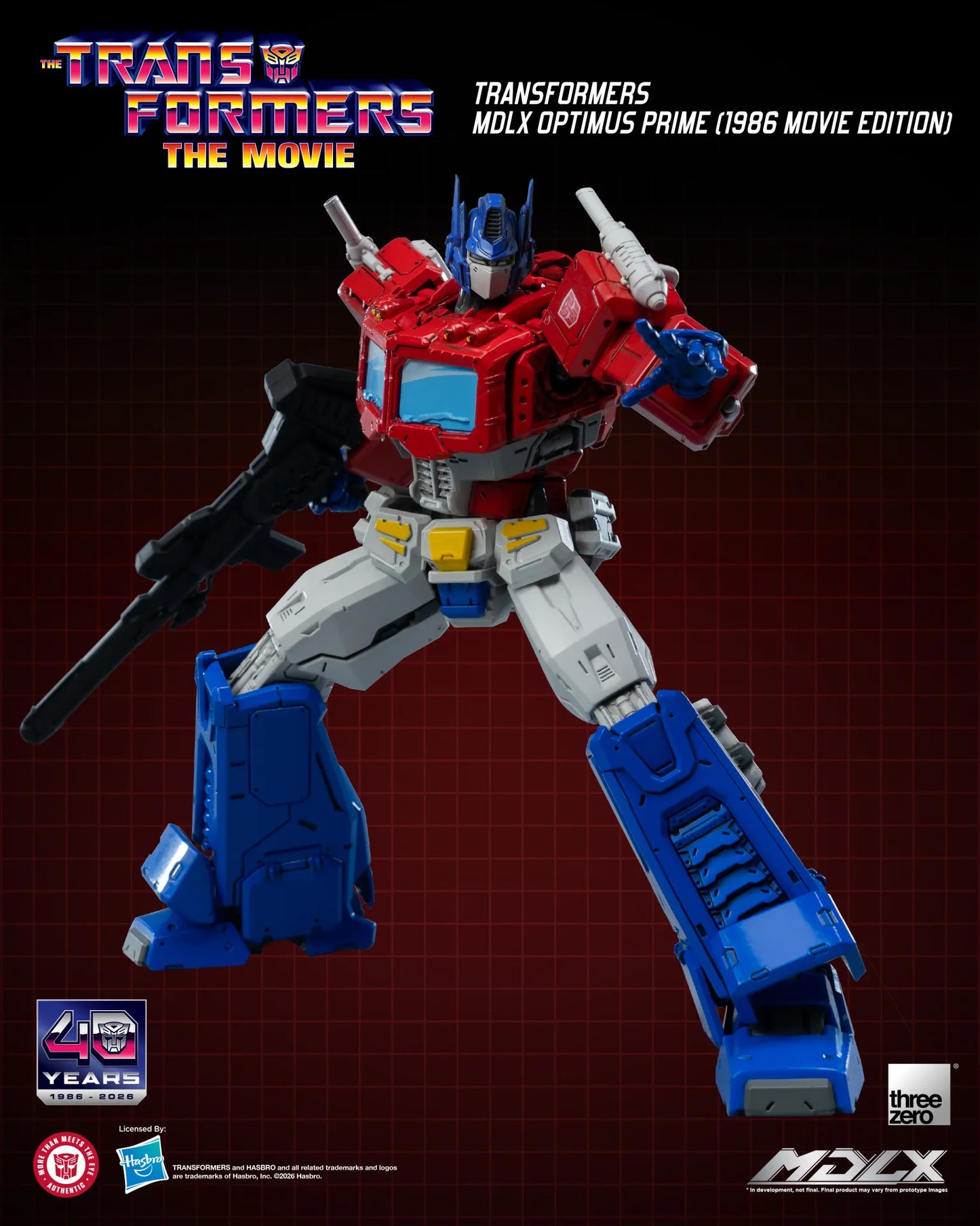 THREEA TOYS/THREEZERO OPTIMUS & PRIME - TRANSFORMERS MDLX 1986 MOVIE EDITION ACTION FIGURE 18 cm