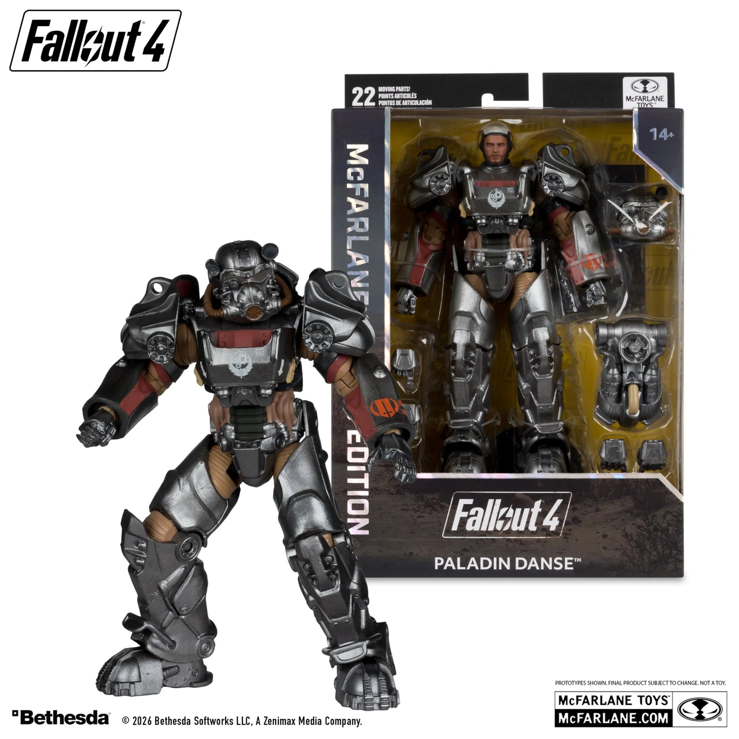 MCFARLANE TOYS 25 - FALLOUT MCFARLANE GAMING ED 7INCH FALLOUT 4 T-60 PALADIN DANSE ACTION FIGURE 17 cm