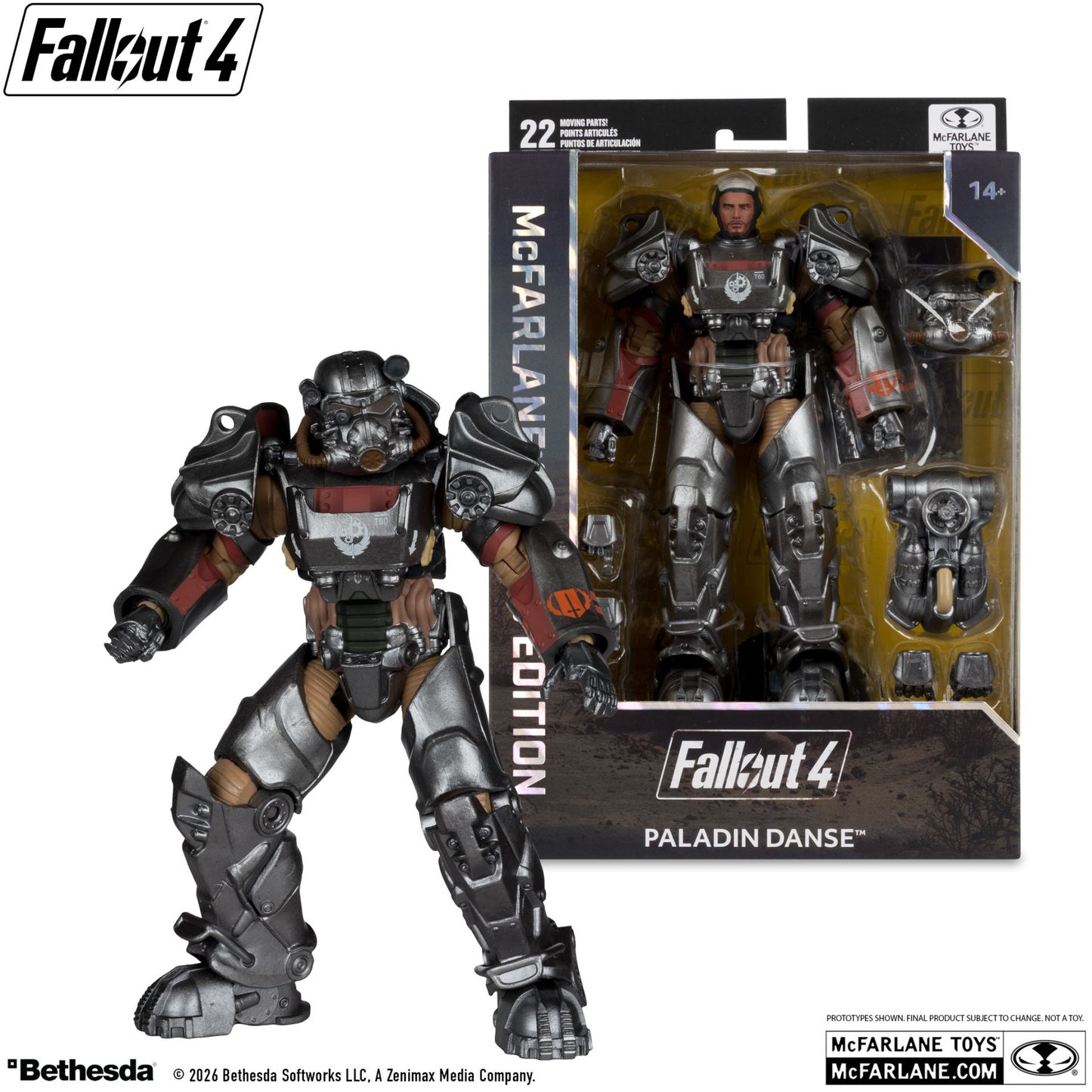 MCFARLANE TOYS 25 - FALLOUT MCFARLANE GAMING ED 7INCH FALLOUT 4 T-60 PALADIN DANSE ACTION FIGURE 17 cm