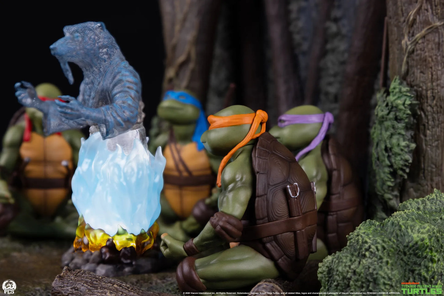 PCS - TEENAGE MUTANT NINJA TURTLES TEENAGE MUTANT NINJA TURTLES MOVIE MOMENTS SPLINTER'S SPIRIT MINI SCALE DIORAMA STATUA 35,6 × 22,9 × 22,9 cm