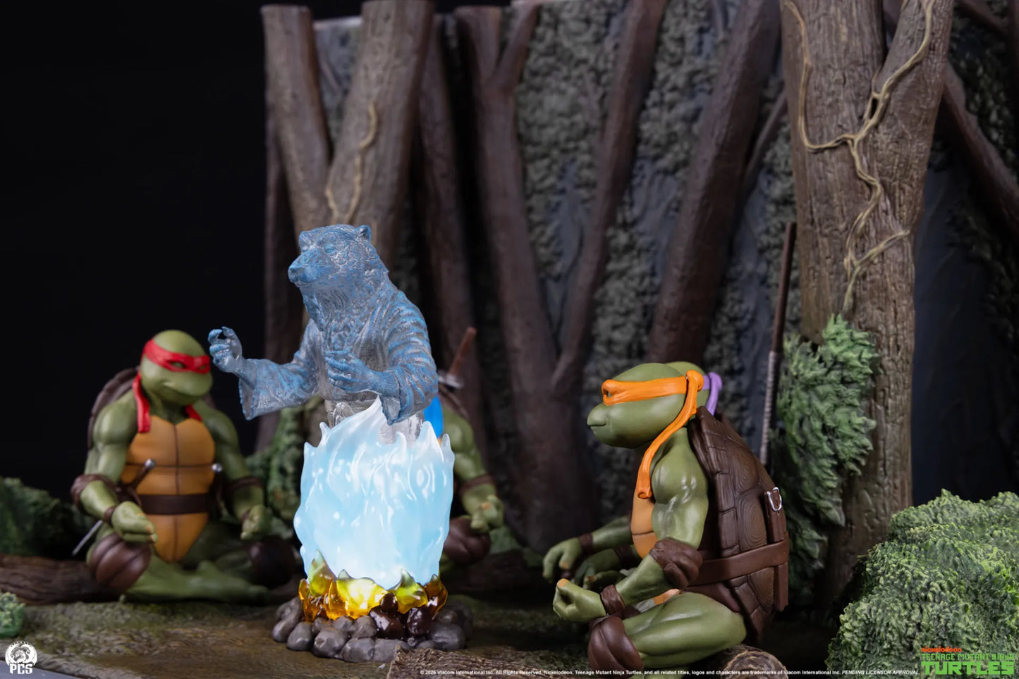 PCS - TEENAGE MUTANT NINJA TURTLES TEENAGE MUTANT NINJA TURTLES MOVIE MOMENTS SPLINTER'S SPIRIT MINI SCALE DIORAMA STATUA 35,6 × 22,9 × 22,9 cm