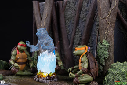 PCS - TEENAGE MUTANT NINJA TURTLES TEENAGE MUTANT NINJA TURTLES MOVIE MOMENTS SPLINTER'S SPIRIT MINI SCALE DIORAMA STATUA 35,6 × 22,9 × 22,9 cm