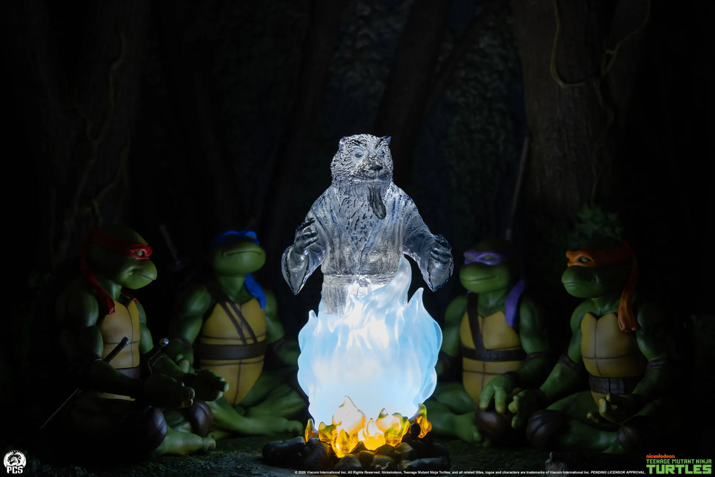 PCS - TEENAGE MUTANT NINJA TURTLES TEENAGE MUTANT NINJA TURTLES MOVIE MOMENTS SPLINTER'S SPIRIT MINI SCALE DIORAMA STATUA 35,6 × 22,9 × 22,9 cm