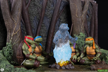 PCS - TEENAGE MUTANT NINJA TURTLES TEENAGE MUTANT NINJA TURTLES MOVIE MOMENTS SPLINTER'S SPIRIT MINI SCALE DIORAMA STATUA 35,6 × 22,9 × 22,9 cm