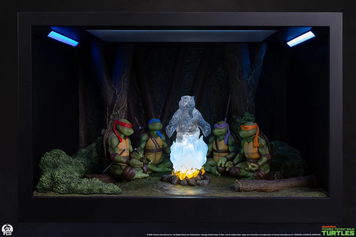 PCS - TEENAGE MUTANT NINJA TURTLES TEENAGE MUTANT NINJA TURTLES MOVIE MOMENTS SPLINTER'S SPIRIT MINI SCALE DIORAMA STATUA 35,6 × 22,9 × 22,9 cm