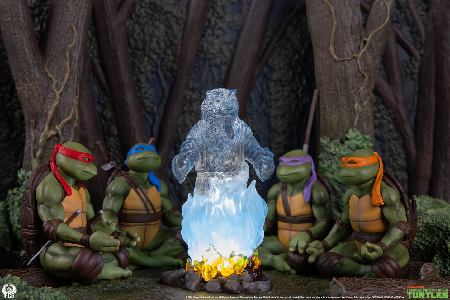 PCS - TEENAGE MUTANT NINJA TURTLES TEENAGE MUTANT NINJA TURTLES MOVIE MOMENTS SPLINTER'S SPIRIT MINI SCALE DIORAMA STATUA 35,6 × 22,9 × 22,9 cm