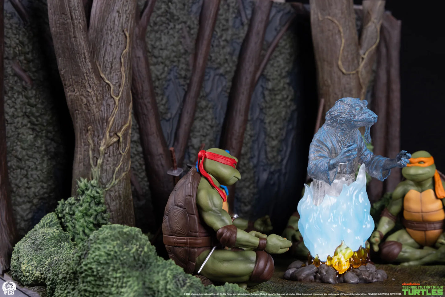 PCS - TEENAGE MUTANT NINJA TURTLES TEENAGE MUTANT NINJA TURTLES MOVIE MOMENTS SPLINTER'S SPIRIT MINI SCALE DIORAMA STATUA 35,6 × 22,9 × 22,9 cm