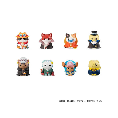 MEGAHOUSE KING - ONE PIECE MEGA CAT PROJECT NYANPIECE PAW-RATES!! REPEAT DISPLAY (8) MINI FIGURA 3 cm
