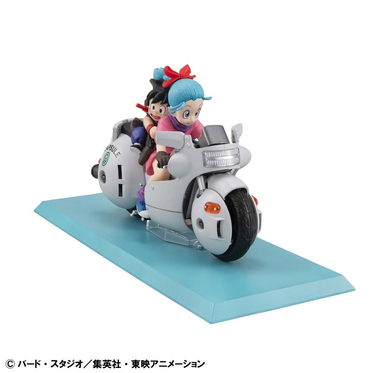 MEGAHOUSE SON GOKU & BULMA & TOP - DRAGON BALL DESK REAL MCCOY 06 & LIMITED ED REPEAT STATUA 14 cm