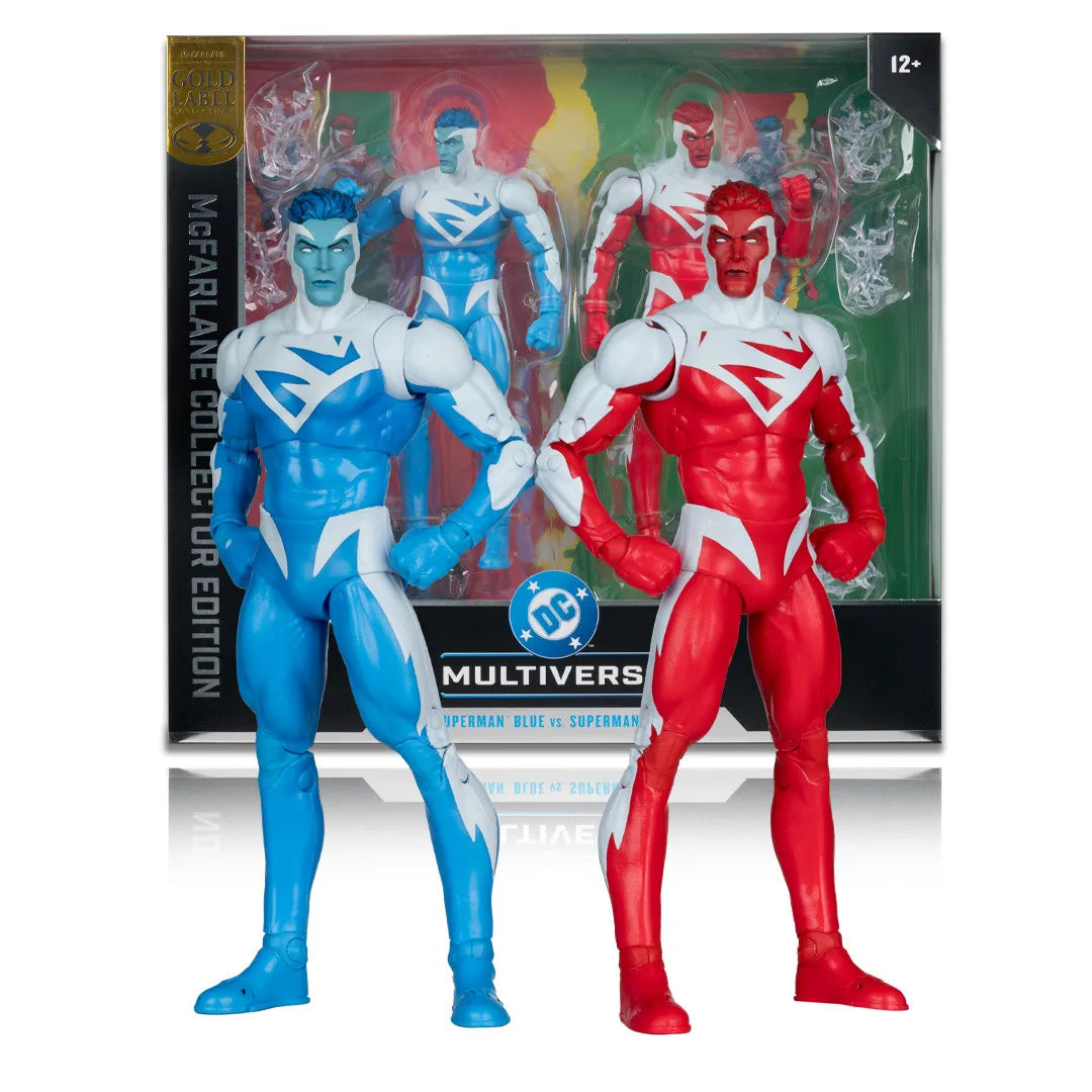 MCFARLANE TOYS 25 SUPERMAN - DC MCFARLANE COLLECTOR ED RED SUPERMAN BLUE 2PK ACTION FIGURE 18 cm
