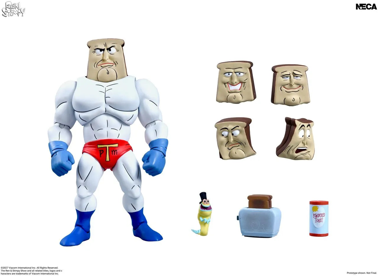 NECA REN & STIMPY SHOW ULTIMATE POWDERED TOAST MAN 7INCH ACTION FIGURE 17 cm