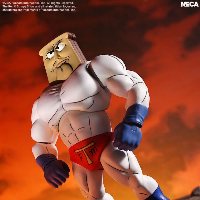 NECA REN & STIMPY SHOW ULTIMATE POWDERED TOAST MAN 7INCH ACTION FIGURE 17 cm