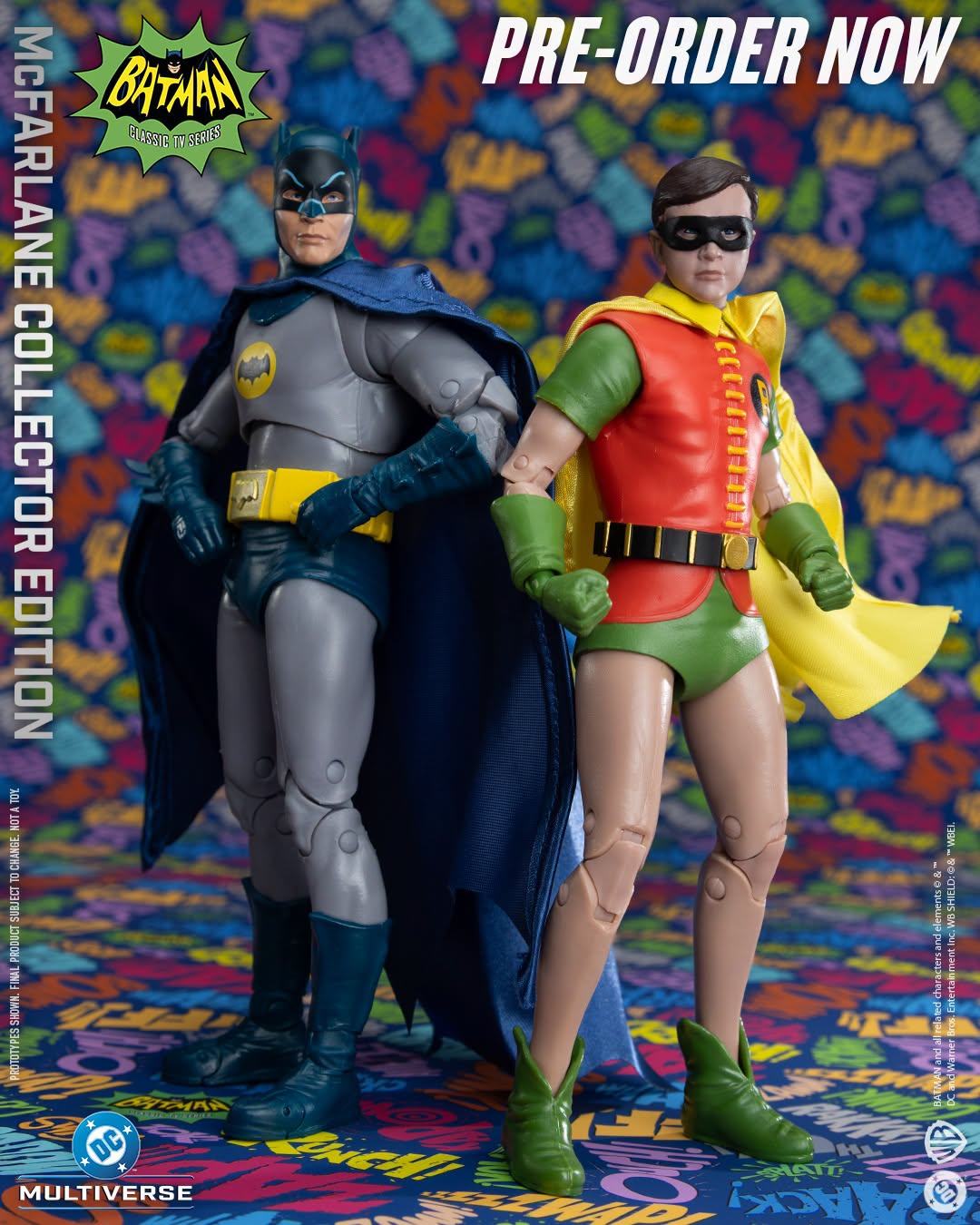 MCFARLANE TOYS 25 BATMAN & ROBIN - DC MCFARLANE COLLECTOR ED 1966 BATMAN 2‑PK ACTION FIGURE 18 cm
