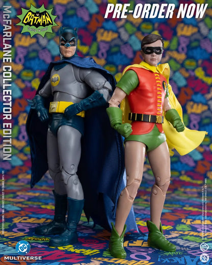 MCFARLANE TOYS 25 BATMAN & ROBIN - DC MCFARLANE COLLECTOR ED 1966 BATMAN 2‑PK ACTION FIGURE 18 cm