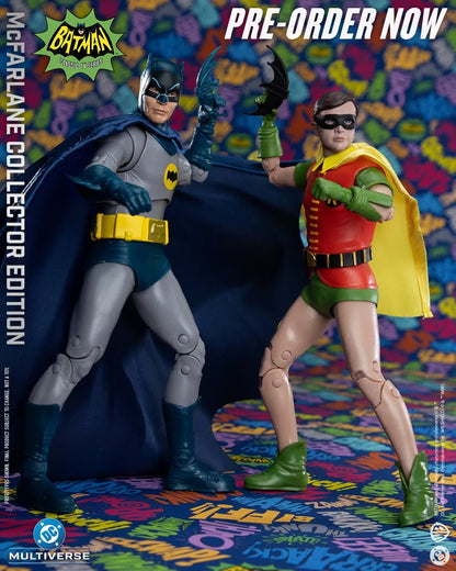 MCFARLANE TOYS 25 BATMAN & ROBIN - DC MCFARLANE COLLECTOR ED 1966 BATMAN 2‑PK ACTION FIGURE 18 cm
