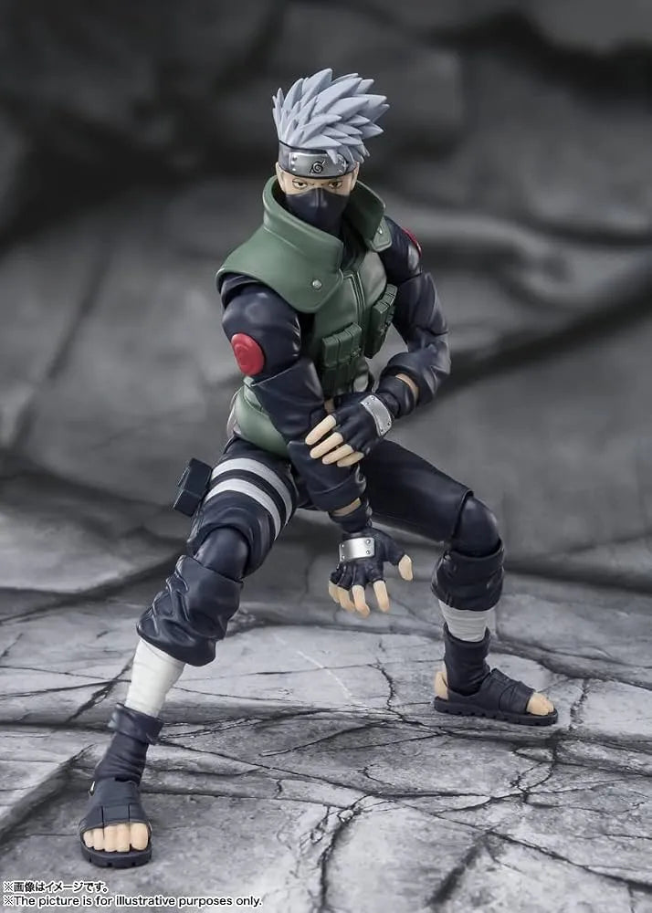BANDAI KAKASHI - NARUTO S.H.FIGUARTS HATAKE FRAMED SHARINGAN REISSUE ACTION FIGURE 15 cm
