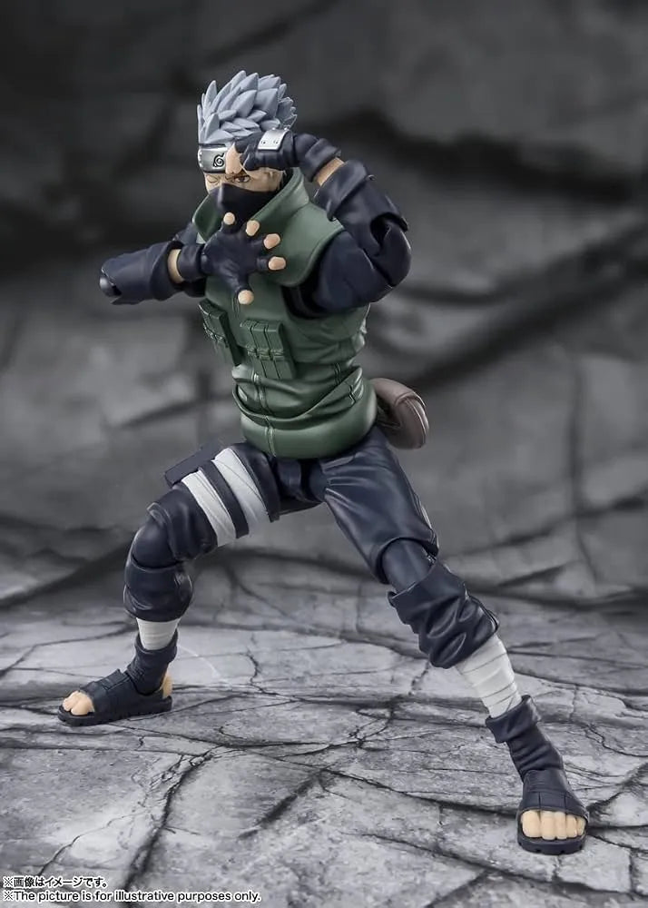 BANDAI KAKASHI - NARUTO S.H.FIGUARTS HATAKE FRAMED SHARINGAN REISSUE ACTION FIGURE 15 cm