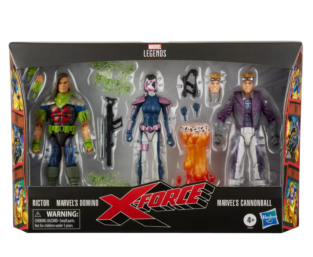 HASBRO - MARVEL LEGENDS X-FORCE DOMINO RICTOR CANNONBALL S ACTION FIGURE