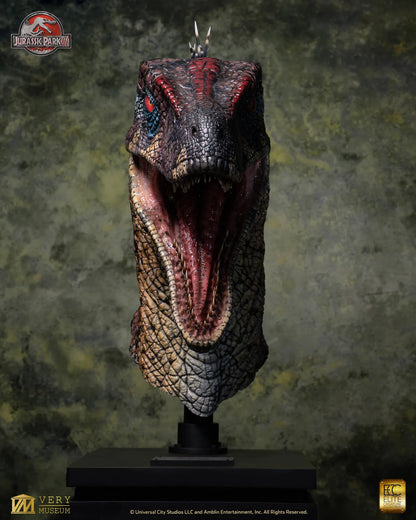 ELITE CREATURE COLLECTIBLES - JURASSIC PARK JURASSIC PARK 3 MALE ALPHA VELOCIRAPTOR BLOOD KNIGHT BUST BUSTO 83 cm