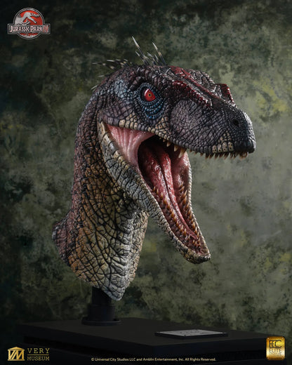 ELITE CREATURE COLLECTIBLES - JURASSIC PARK JURASSIC PARK 3 MALE ALPHA VELOCIRAPTOR BLOOD KNIGHT BUST BUSTO 83 cm