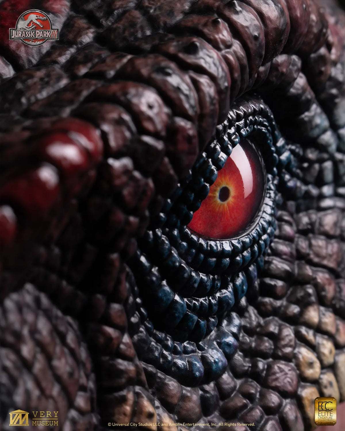 ELITE CREATURE COLLECTIBLES - JURASSIC PARK JURASSIC PARK 3 MALE ALPHA VELOCIRAPTOR BLOOD KNIGHT BUST BUSTO 83 cm