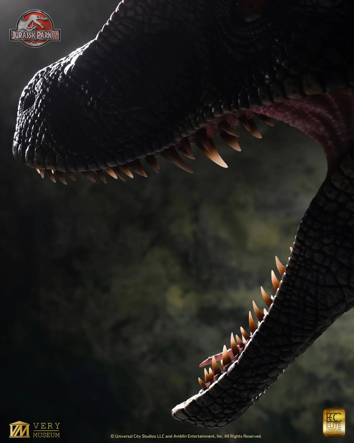 ELITE CREATURE COLLECTIBLES - JURASSIC PARK JURASSIC PARK 3 MALE ALPHA VELOCIRAPTOR BLOOD KNIGHT BUST BUSTO 83 cm