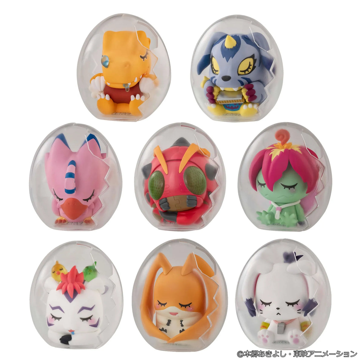 MEGAHOUSE - DIGIMON MEGA EGG DIGIMON ADVENTURE GOOD NIGHT DIGICOLLE MEGA EGG DISPLAY (8) MINI FIGURA 7.5 cm
