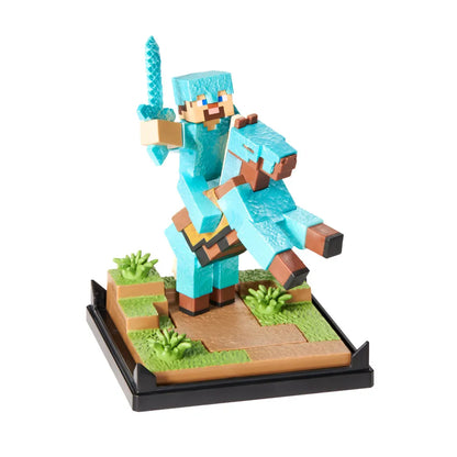 NOBLE COLLECTIONS - MINECRAFT MINECRAFT DIAMOND ARMOR STEVE HORSE DIORAMA