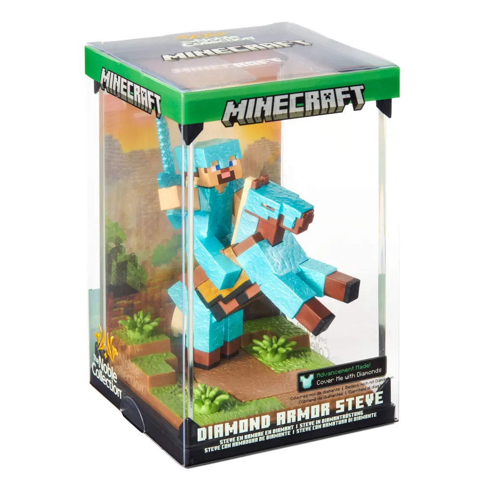 NOBLE COLLECTIONS - MINECRAFT MINECRAFT DIAMOND ARMOR STEVE HORSE DIORAMA