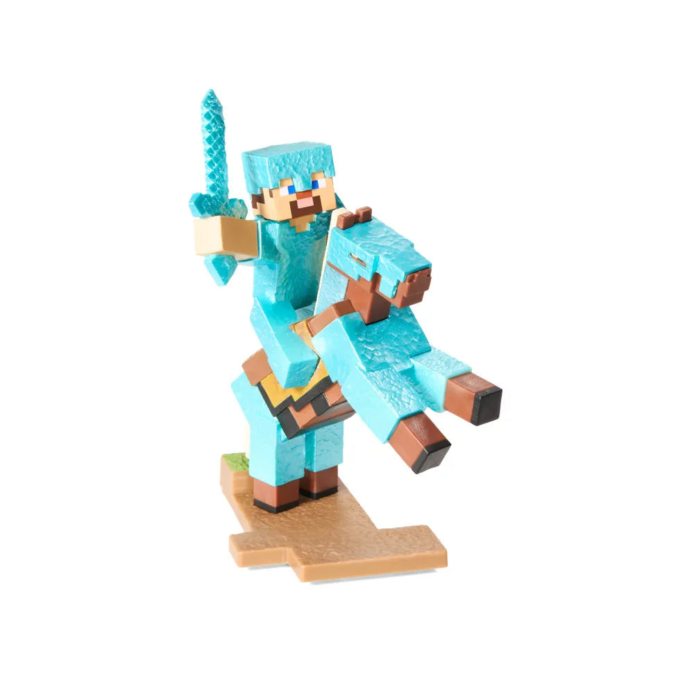 NOBLE COLLECTIONS - MINECRAFT MINECRAFT DIAMOND ARMOR STEVE HORSE DIORAMA