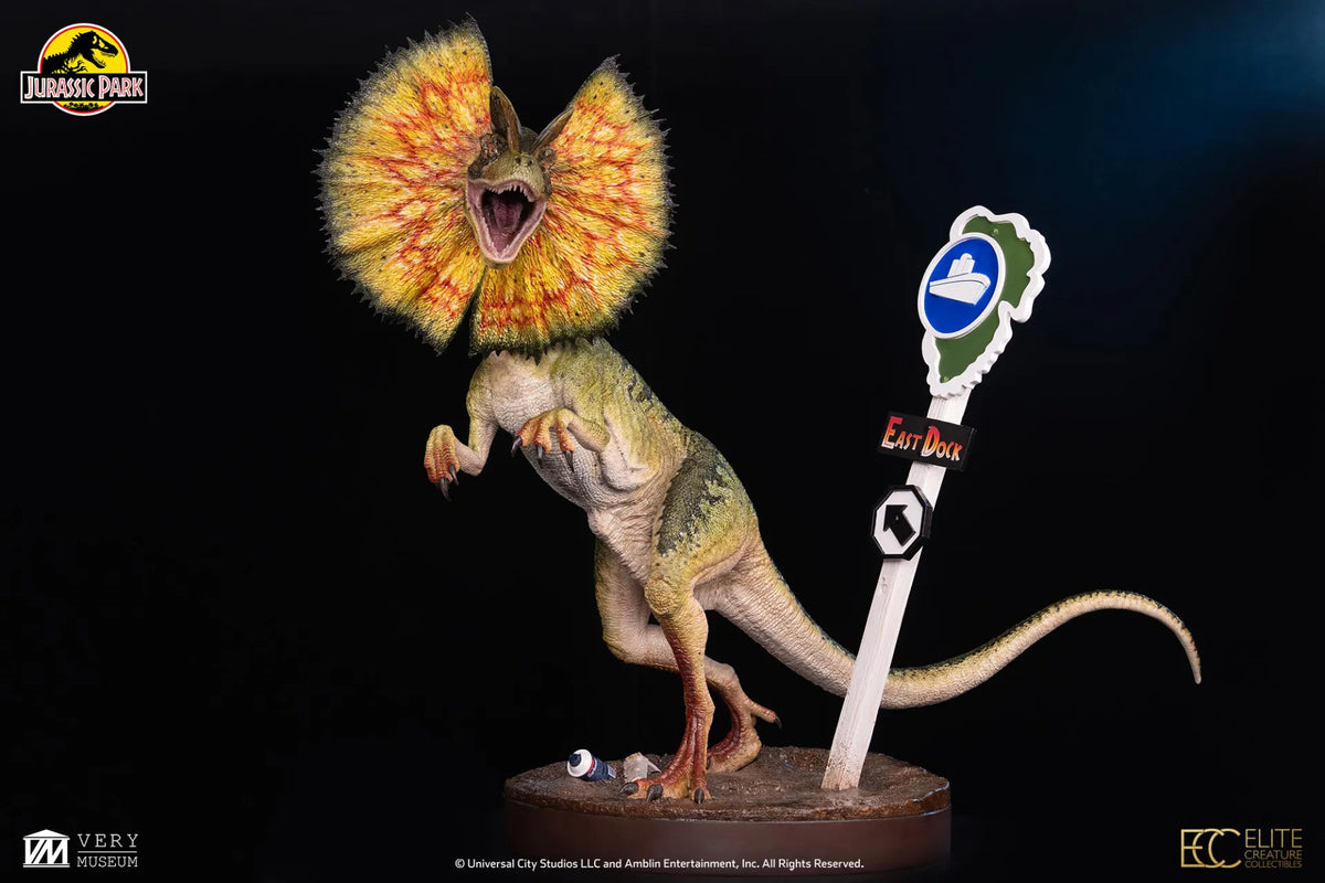 ELITE CREATURE COLLECTIBLES - JURASSIC PARK JURASSIC PARK DILOPHOSAURUS SCALE MAQUETTE 1/3 STATUA 62 cm