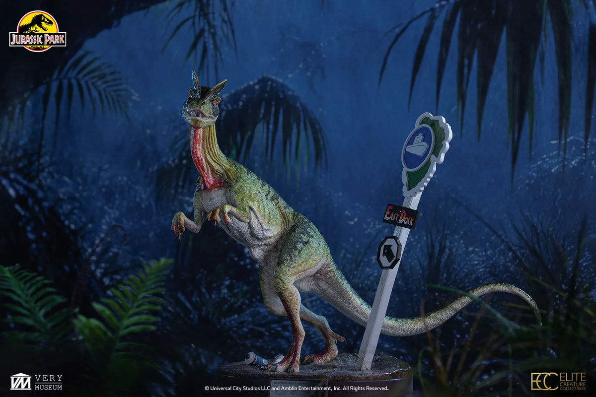 ELITE CREATURE COLLECTIBLES - JURASSIC PARK JURASSIC PARK DILOPHOSAURUS SCALE MAQUETTE 1/3 STATUA 62 cm