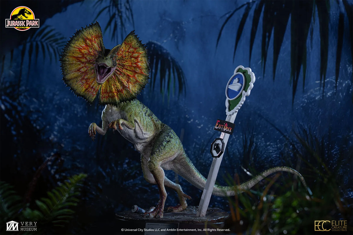 ELITE CREATURE COLLECTIBLES - JURASSIC PARK JURASSIC PARK DILOPHOSAURUS SCALE MAQUETTE 1/3 STATUA 62 cm