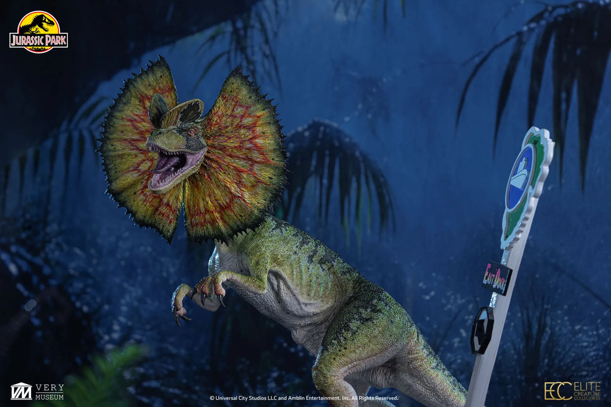 ELITE CREATURE COLLECTIBLES - JURASSIC PARK JURASSIC PARK DILOPHOSAURUS SCALE MAQUETTE 1/3 STATUA 62 cm